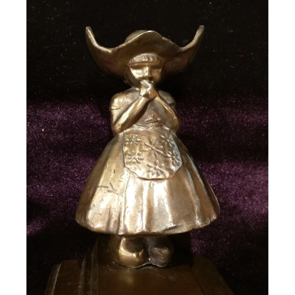 Vintage Metalic FRANKART Dutch Girl and Boy Bookends
